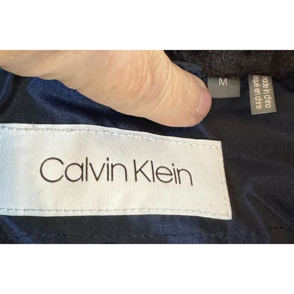 Calvin Klein Performance Navy Coat Womens Sz. M Faux Fur Hooded Puffer Jacket - Picture 6 of 13